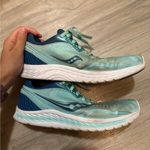 Saucony Blue and White Athletic Shoes with Mesh Upper